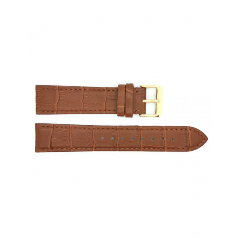 Horlogeband 18mm Bruin, krokodillenprint - 22320