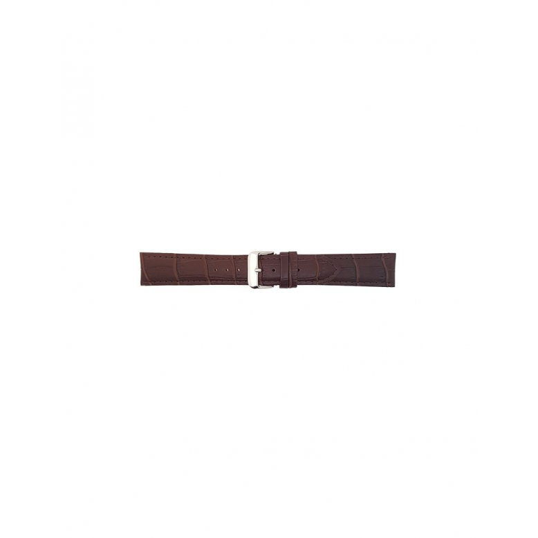 Horlogeband 16mm Bruin Krokodillenprint - 22321