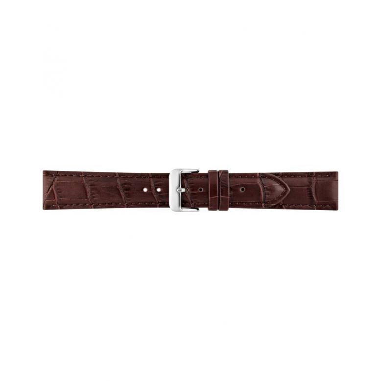 Horlogeband 16mm Bruin Krokodillenprint - 22321