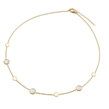 Boccia Collier, Titanium/verguld Model 08056-02  met ingelegd parelmoer (lengte 42-47cm.) - 22344