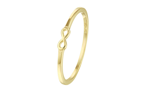 Ring, 14 krt. goud infinity 1,2mm.breed (maat 16,5) - 22346