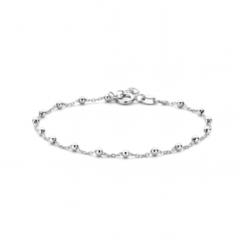 Armband, zilver met bolletjes (lengte 17-19cm.) - 22064