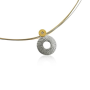 AUDAR Collier met hanger, model 1758D zilver/18 krt.goud met 0,01ct.diamant  (lengte:45cm.) - 22364