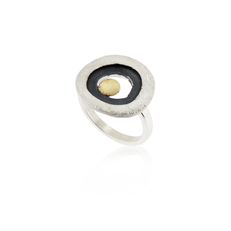 AUDAR Ring, model 1947 zilver met 18krt.goud - 22374 AUDAR Ring, model 1947 zilver met 18krt.goud - 22374