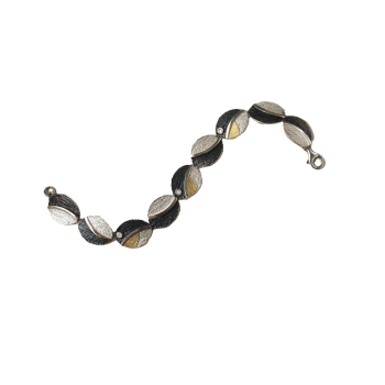 AUDAR Armband, model 1952 zilver met 18 krt goud en 0.03ct.diamant (lengte 18cm) - 22379 AUDAR Armband, model 1952 zilver met 18 krt goud en 0.03ct.diamant (lengte 18cm) - 22379