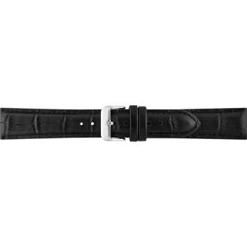 Horlogeband 22mm Zwart, Kroko print - 22414 Horlogeband 22mm Zwart, Kroko print - 22414