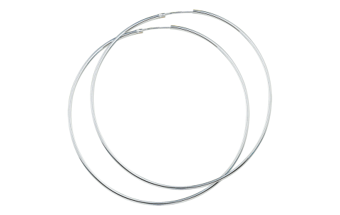 Oorringen, zilver (75x2,1mm.) - 18586