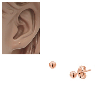 Oorknoppen,14krt.rosegoud bolletje 2,5mm. - 18304 Oorknoppen,14krt.rosegoud bolletje 2,5mm. - 18304