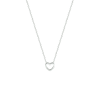 Collier, zilver gerhodineerd met hart (36-40cm.) - 18588