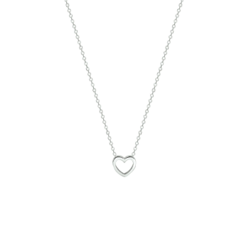 Collier, zilver gerhodineerd met hart (36-40cm.) - 18588