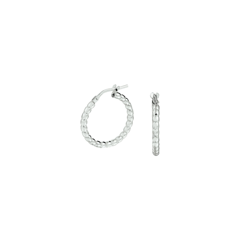 Oorringen, zilver gerhodineerd pareldraad (20x2,3mm.) - 18589
