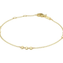 Armband, 14krt goud ankerschakel met rondjes (lengte: 17-19cm.) - 18595
