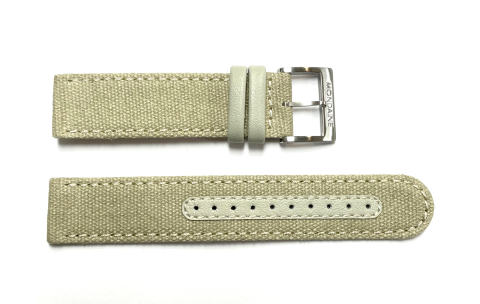 Mondaine Horlogeband, 20mm Beige Linnen L=185mm - 18713