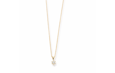 HC Collier, 14krt.goud met diamant 0,05ct  (lengte verstelbaar: 40-42cm.) - 20560