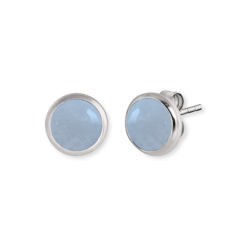 Engelsrufer Oorknoppen, zilver met aquamarijn (10mm.) - 18813 Engelsrufer Oorknoppen, zilver met aquamarijn (10mm.) - 18813