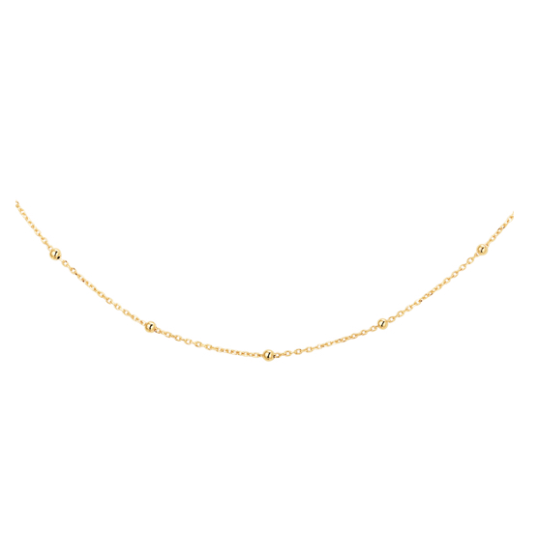 Collier, 14krt.goud met balletjes 2,3mm. (lengte 41-45cm.) - 18878
