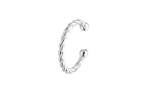 Earcuff, zilver gerhodineerd (13x2mm.) - 18936