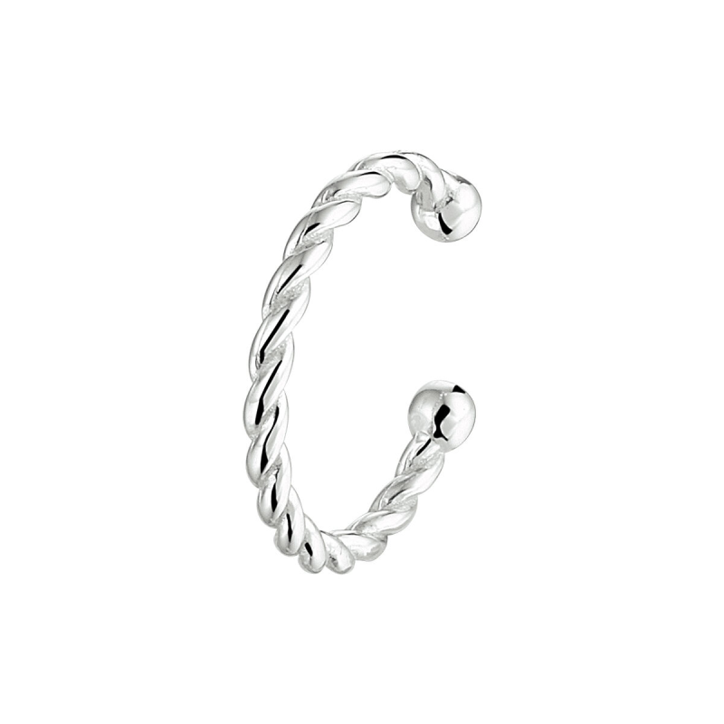 Earcuff, zilver gerhodineerd (13x2mm.) - 18936