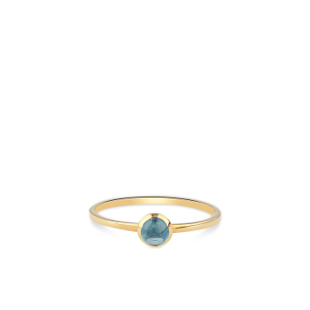 Swing Jewels Ring, 14krt goud met blauw zirkonia 5mm. (maat 54) - 19027