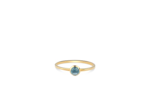 Swing Jewels Ring, 14krt goud met blauw zirkonia 5mm. (maat 54) - 19027