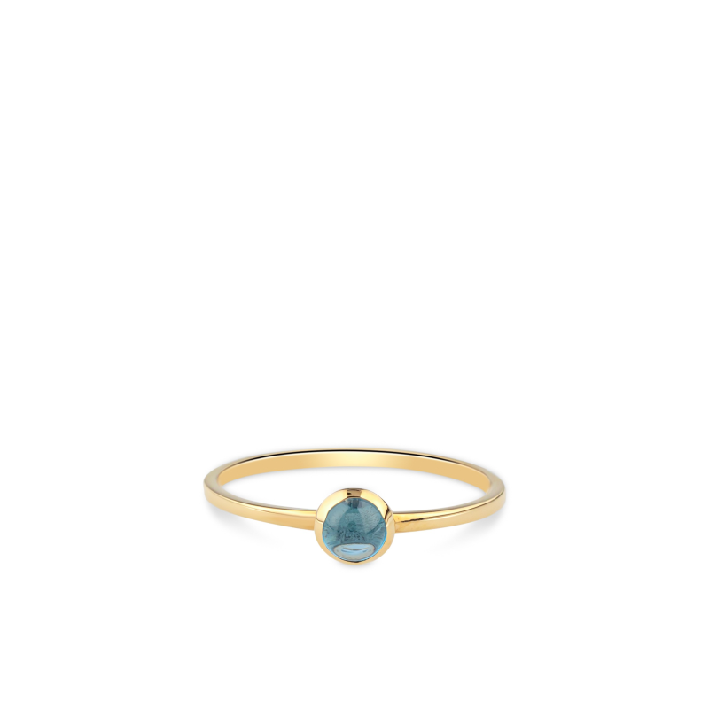 Swing Jewels Ring, 14krt goud met blauw zirkonia 5mm. (maat 54) - 19027 Swing Jewels Ring, 14krt goud met blauw zirkonia 5mm. (maat 54) - 19027