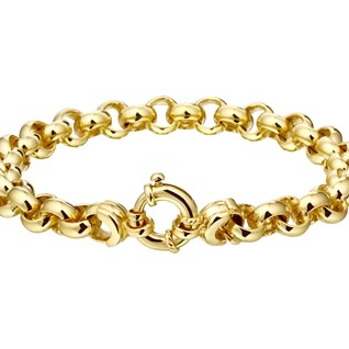 Fjory Armband, 14krt.goud met massief zilveren kern jasseron 6,6mm. (lente:19cm.) - 19142