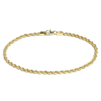 Fjory Armband, 14krt.goud met massief zilveren kern koord 3mm. (lente:19cm.) - 19145