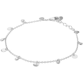 Armband, zilver gerhodineerd met zirkonia ( lengte: 16.5-18.5cm.) - 19367 Armband, zilver gerhodineerd met zirkonia ( lengte: 16.5-18.5cm.) - 19367
