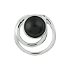 Hanger, zilver gerhodineerd met onyx (13mm.) - 19472