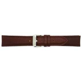 Horlogeband, 20 mm - D.Bruin - Gevuld - met Stiksel - Hagedis print - 19614