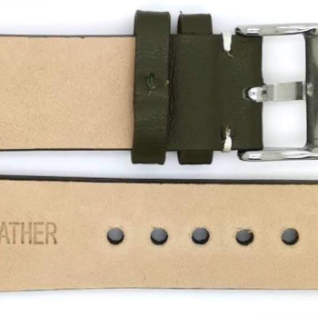Horlogeband, 20 mm - Groen - 3 mm dik - met Stiksel - echt Kalfsleer - 19627 Horlogeband, 20 mm - Groen - 3 mm dik - met Stiksel - echt Kalfsleer - 19627