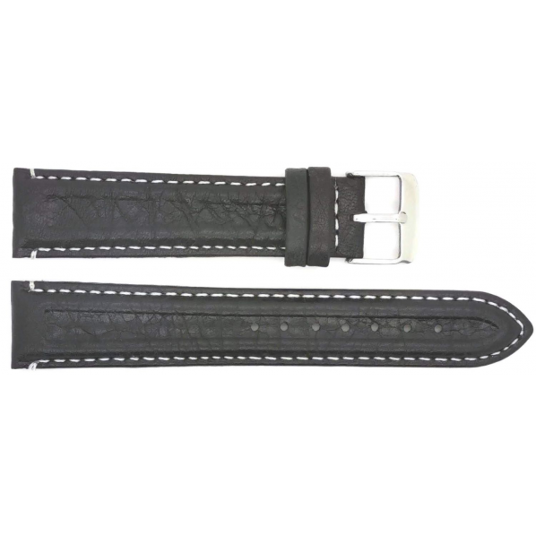 HC Horlogeband, 18mm - D.Bruin - Gevuld - met witte Stiksel - echt Buffelleer - 19590 HC Horlogeband, 18mm - D.Bruin - Gevuld - met witte Stiksel - echt Buffelleer - 19590