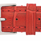 Horlogeband, 20 mm - Rood - Gevuld - met Stiksel - Alligator print - 19626 Horlogeband, 20 mm - Rood - Gevuld - met Stiksel - Alligator print - 19626