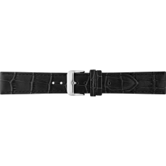 Horlogeband 20mm Zwart, Krokodillen print - 19610