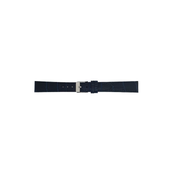 Horlogeband 18mm Blauw Krokodillen print - 21578