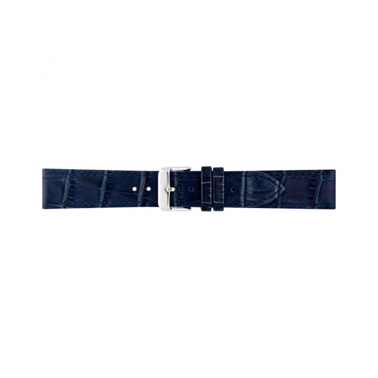 Horlogeband 18mm Blauw Krokodillen print - 21578