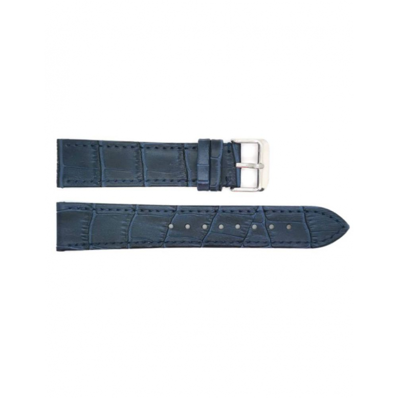 Horlogeband 18mm Blauw Krokodillen print - 21578