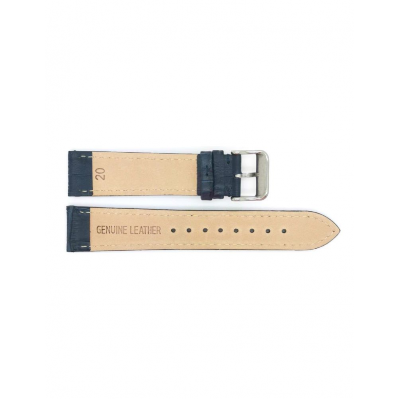 Horlogeband 18mm Blauw Krokodillen print - 21578