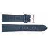 Horlogeband, 24mm - Blauw - Plat - met Stiksel - echt Kalfsleer - 19631
