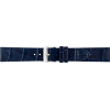 Horlogeband, 24mm - Blauw - Plat - met Stiksel - echt Kalfsleer - 19631