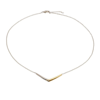 Boccia Collier, model 08046-04 titanium/verguld met diamant 0,02ct. (lengte:40-45 cm) - 19764