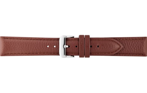 HC Horlogeband, 20 mm - Bruin - BISON patroonl - echt Kalfsleer - 19767