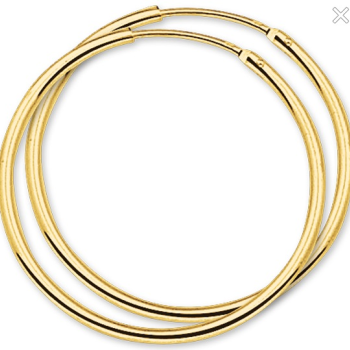 Oorringen,14krt.goud (32x1,5mm.) - 19984 Oorringen,14krt.goud (32x1,5mm.) - 19984