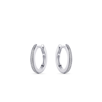 Oorringen, zilver met zirconia (2x15mm.) - 20093