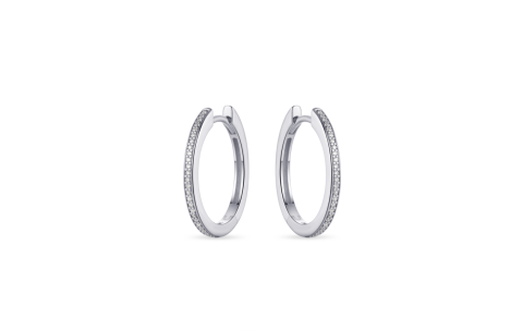 HC Oorringen, zilver met zirconia (2x20mm.) - 20094