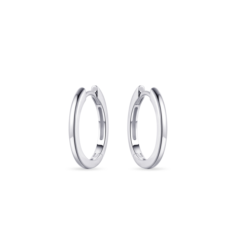 Oorringen, zilver gerhodineerd (2x18mm) - 20096