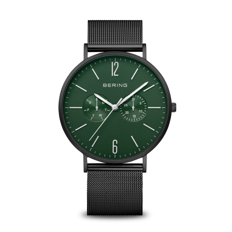 Bering Herenhorloge Quartz, model 14240-128 Groen/Zwart. - 20161