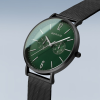 Bering Herenhorloge Quartz, model 14240-128 Groen/Zwart. - 20161