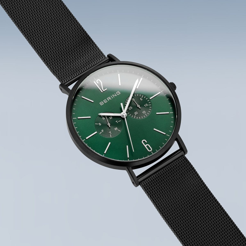 Bering Herenhorloge Quartz, model 14240-128 Groen/Zwart. - 20161