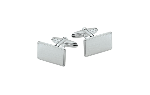 Manchetknopen, zilver gerhodineerd (13x18,5mm.) - 20221